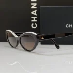 Chanel CH5416 Oval-Frame Sunglasses White Beige