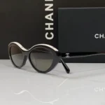 Chanel CH5416 Oval-Frame Sunglasses White Black