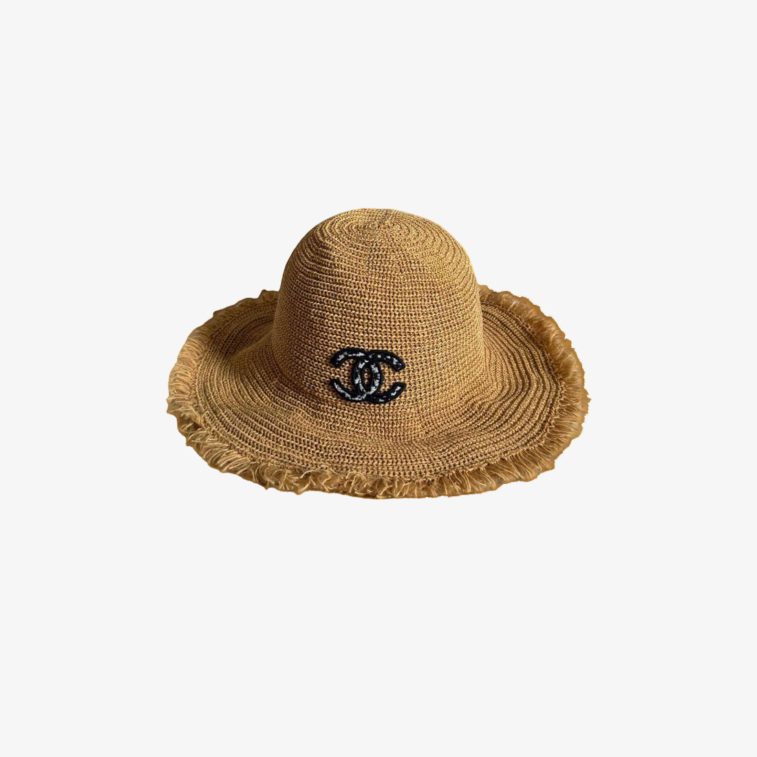 Chanel Logo Raffia Floppy Hat