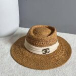 Chanel Raffia Wide Brim Hat