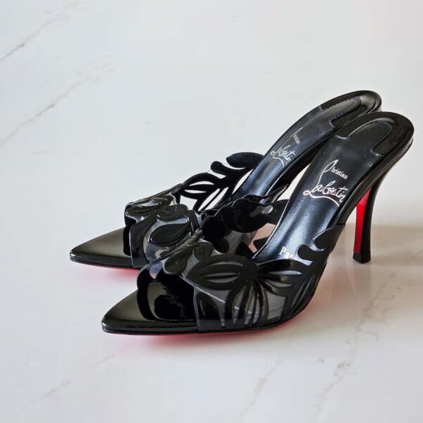 Christian Louboutin Apostropha Petunia PVC Mules 80