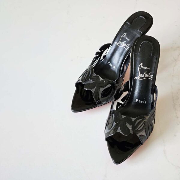 Christian Louboutin Apostropha Petunia PVC Mules 80