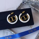 Dior 30 Montaigne Two-Tone Metal Hoop Earrings