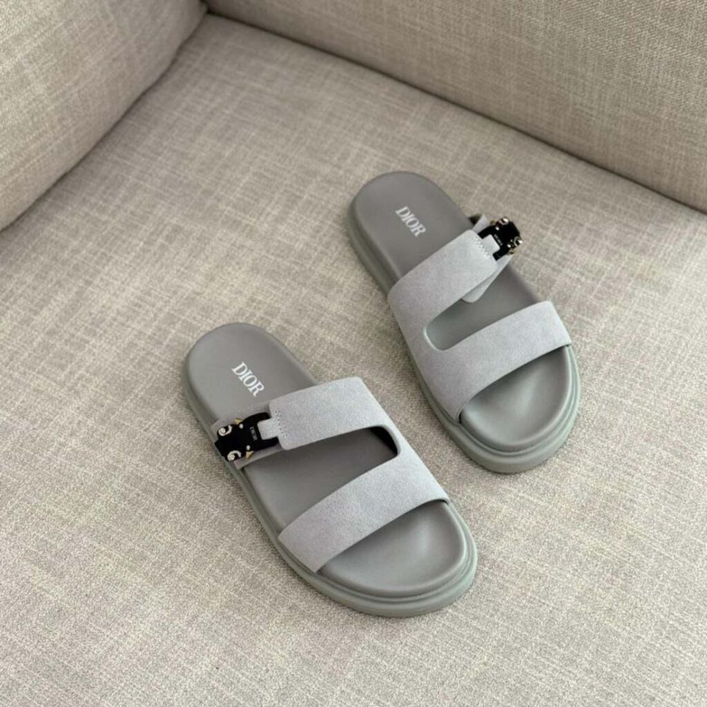 Dior Aqua Suede Sandals in Gray
