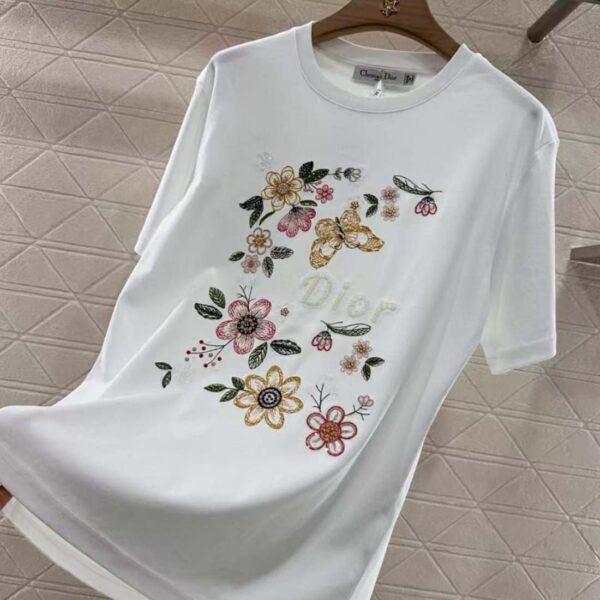 Dior Embroidered Floral T-Shirt