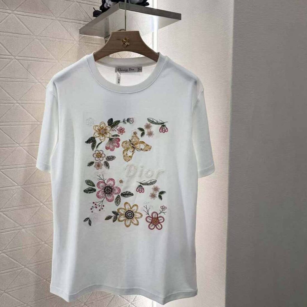 Dior Embroidered Floral T-Shirt