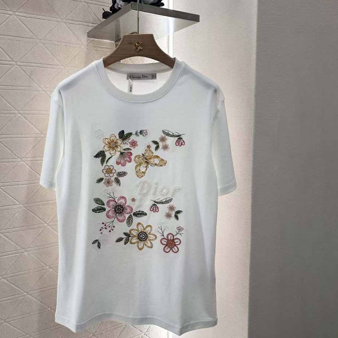 Dior Embroidered Floral T-Shirt