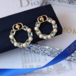 Dior Petit CD Crystal & Pearl Earrings
