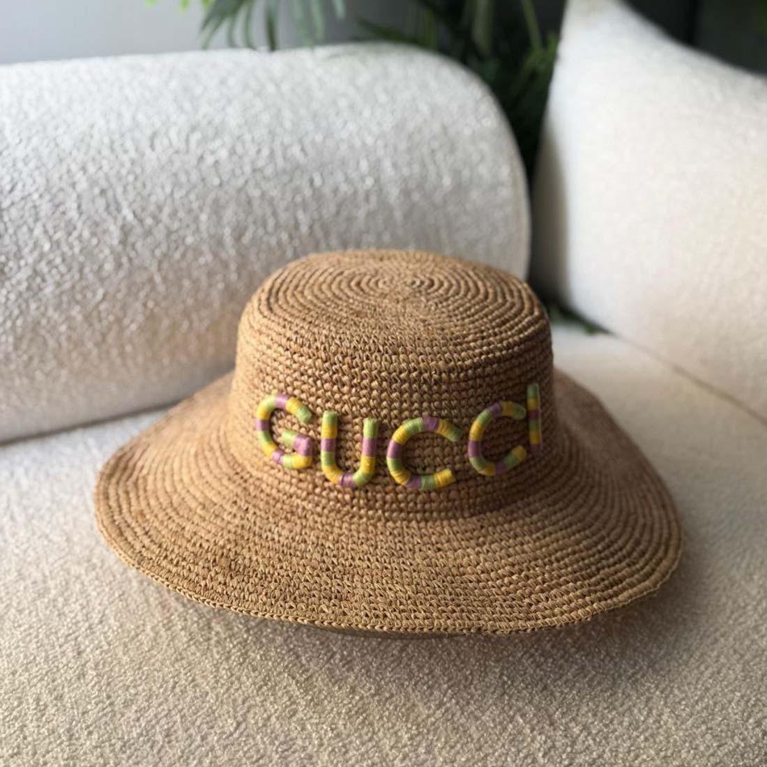 Gucci Logo Raffia Hat