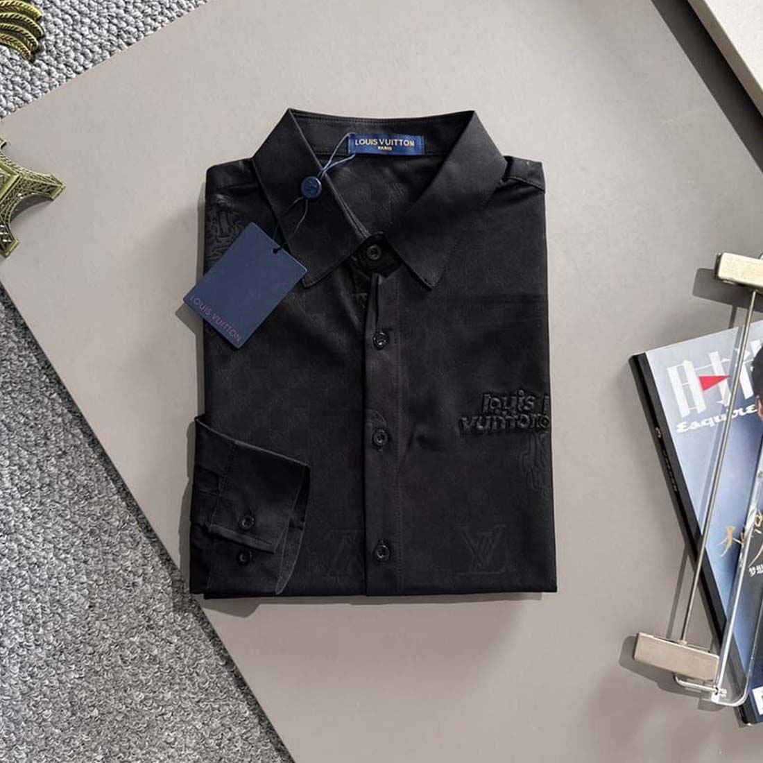 Louis Vuitton Black Monogram Jacquard Shirt