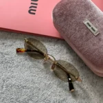 Miu Miu SMU A54 Logo Sunglasses Beige