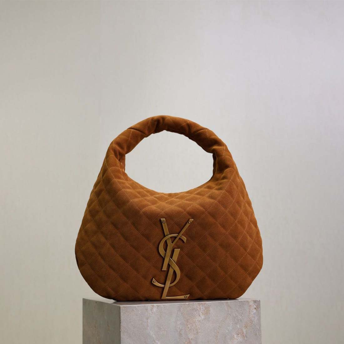 Saint Laurent Icare In Quilted Suede Bag