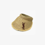 Saint Laurent Logo Raffia Visor Hat