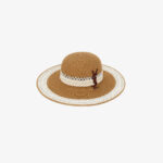Saint Laurent Raffia Wide Brim Hat with YSL Logo