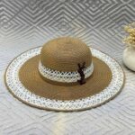 Saint Laurent Raffia Wide Brim Hat with YSL Logo