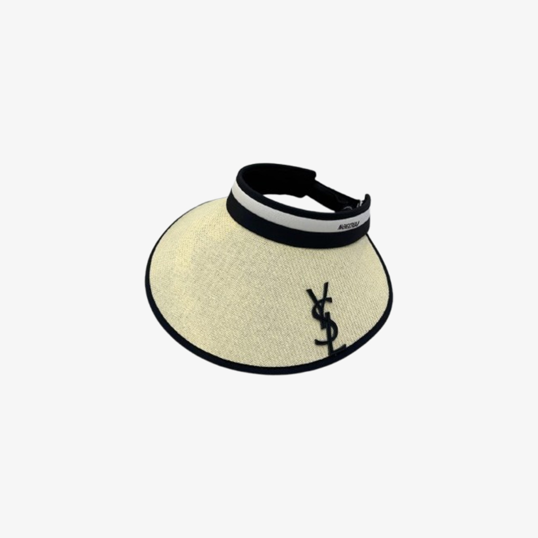 Saint Laurent Straw Sun Visor Hat with Logo