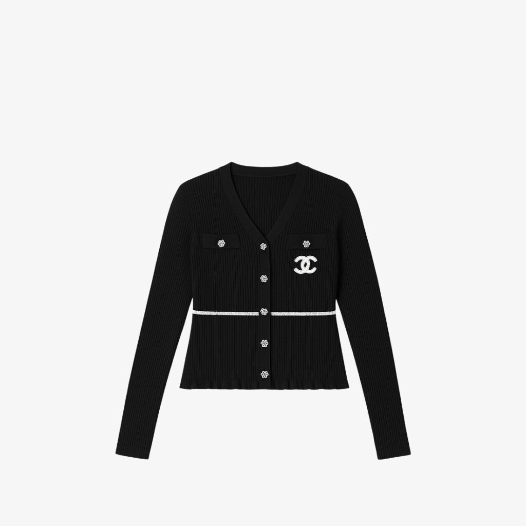 Chanel Logo Knit Cardigan