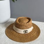 Chanel Straw Fedora Hat