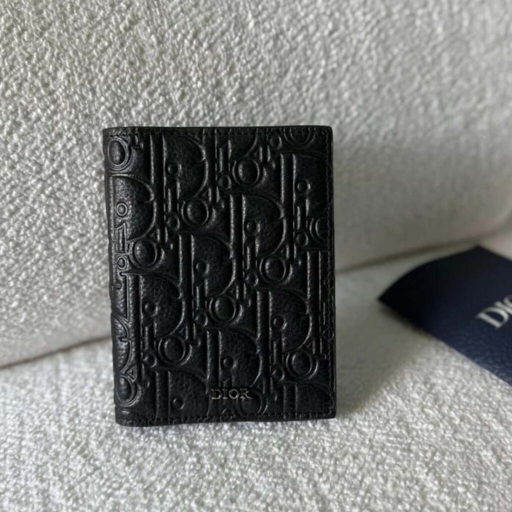Dior Vertical Bifold Card Holder Black