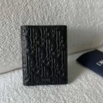 Dior Vertical Bifold Card Holder Black