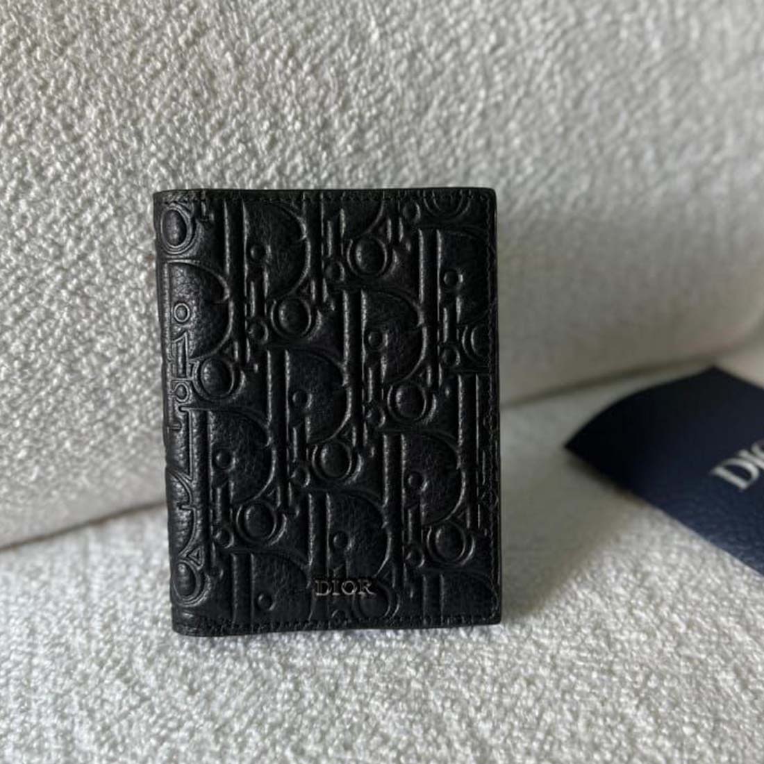 Dior Vertical Bifold Card Holder Black