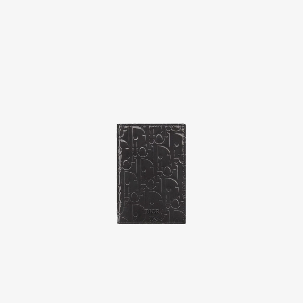 Dior Vertical Bifold Card Holder Black