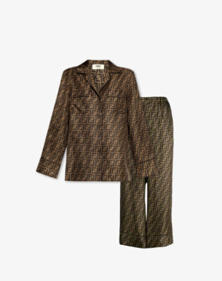 Fendi Logo-Print Silk Pyjama Set