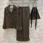 Fendi Logo-Print Silk Pyjama Set