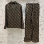 Fendi Logo-Print Silk Pyjama Set