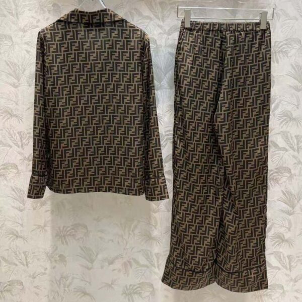 Fendi Logo-Print Silk Pyjama Set