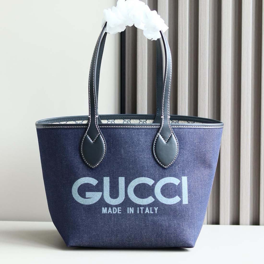 Gucci Totissima Reversible Tote Dark Blue Denim