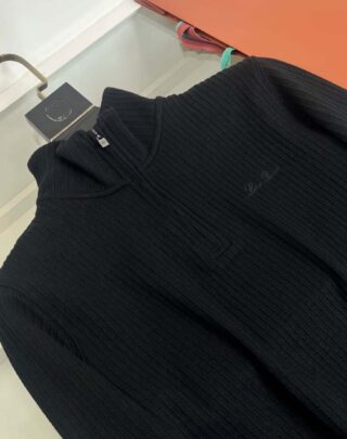 Loro Piana Ribbed Knit Half-Zip Sweater