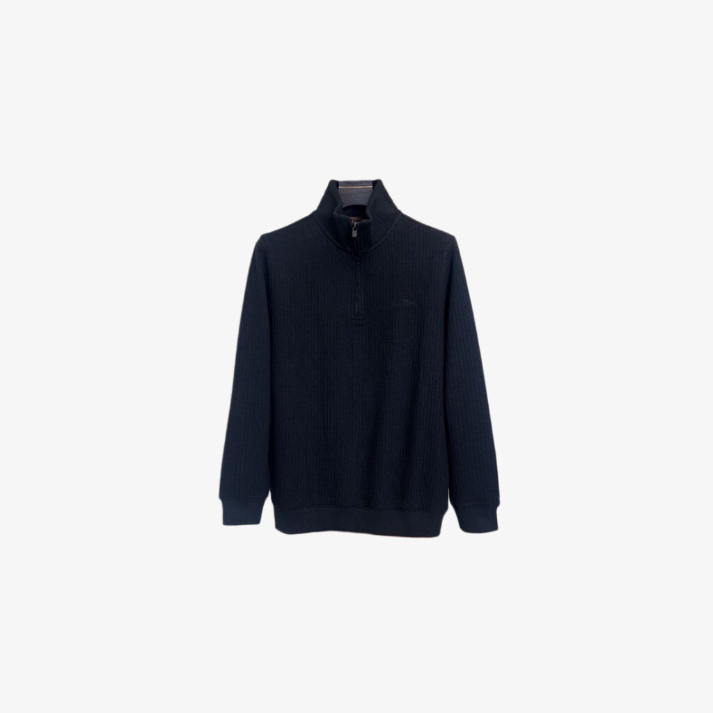 Loro Piana Ribbed Knit Half-Zip Sweater