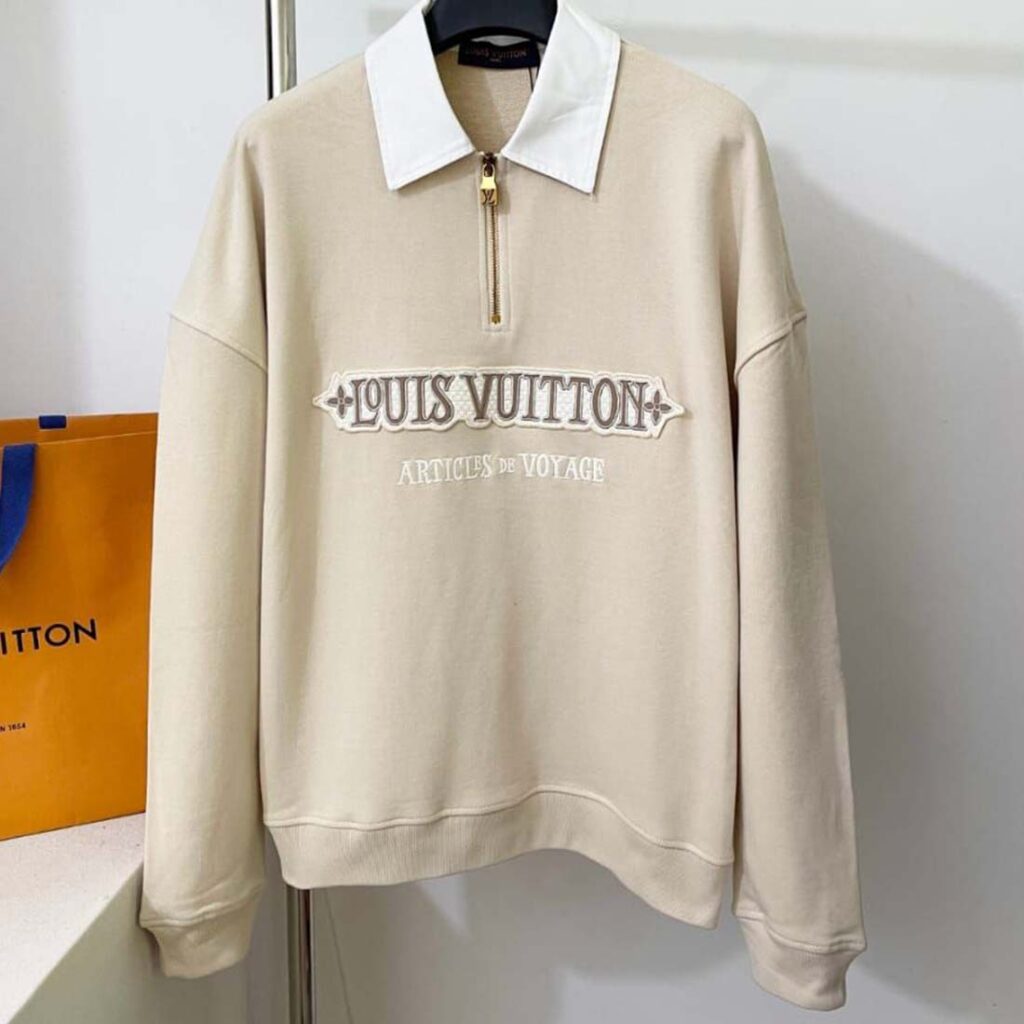 Louis Vuitton Embellished Half-Zip Sweatshirt