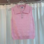 Miu Miu Sleeveless Knit Polo Top