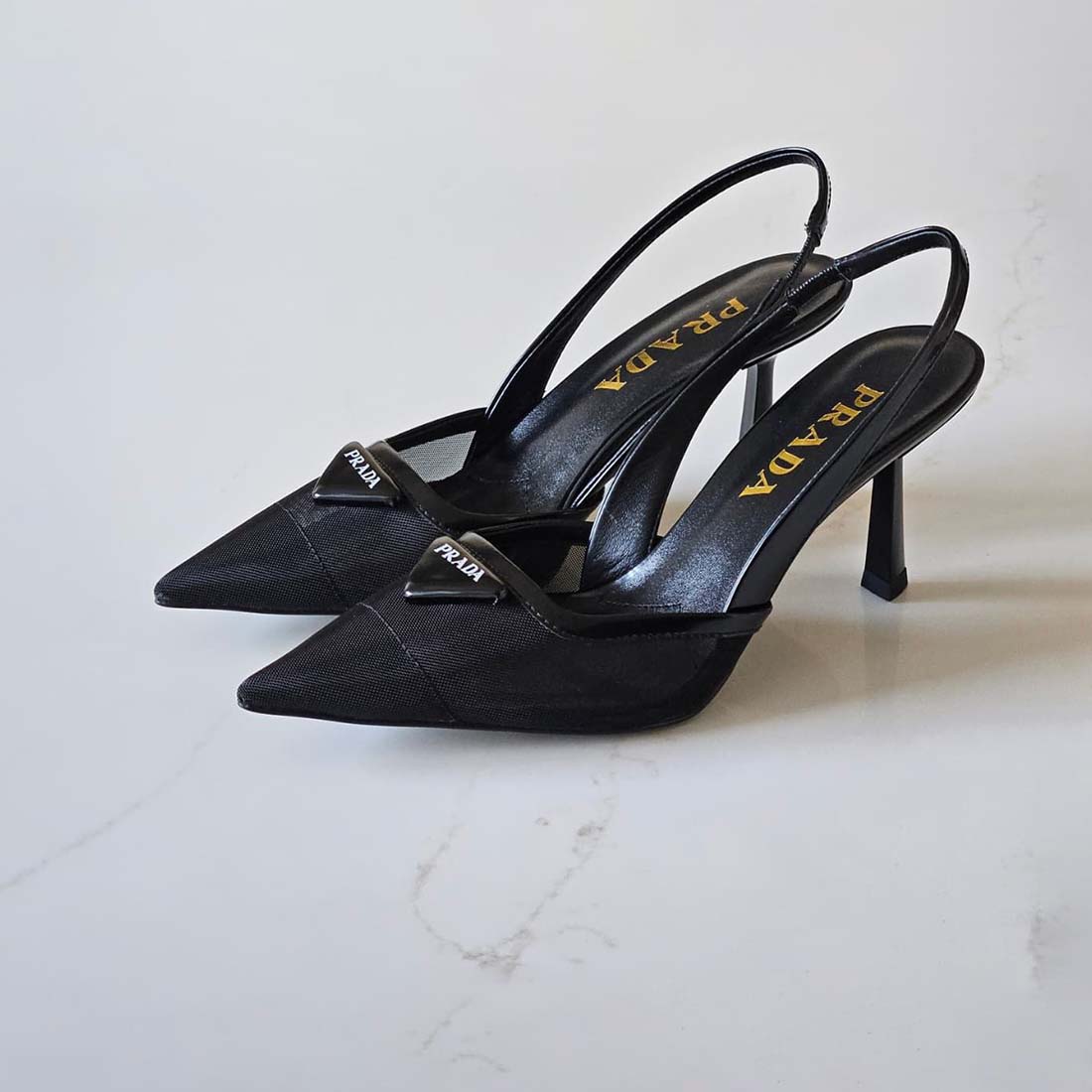 Prada Mesh Slingback Pumps