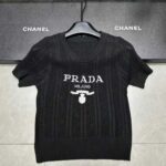 Prada Milano Open-Knit Short-Sleeve Sweater