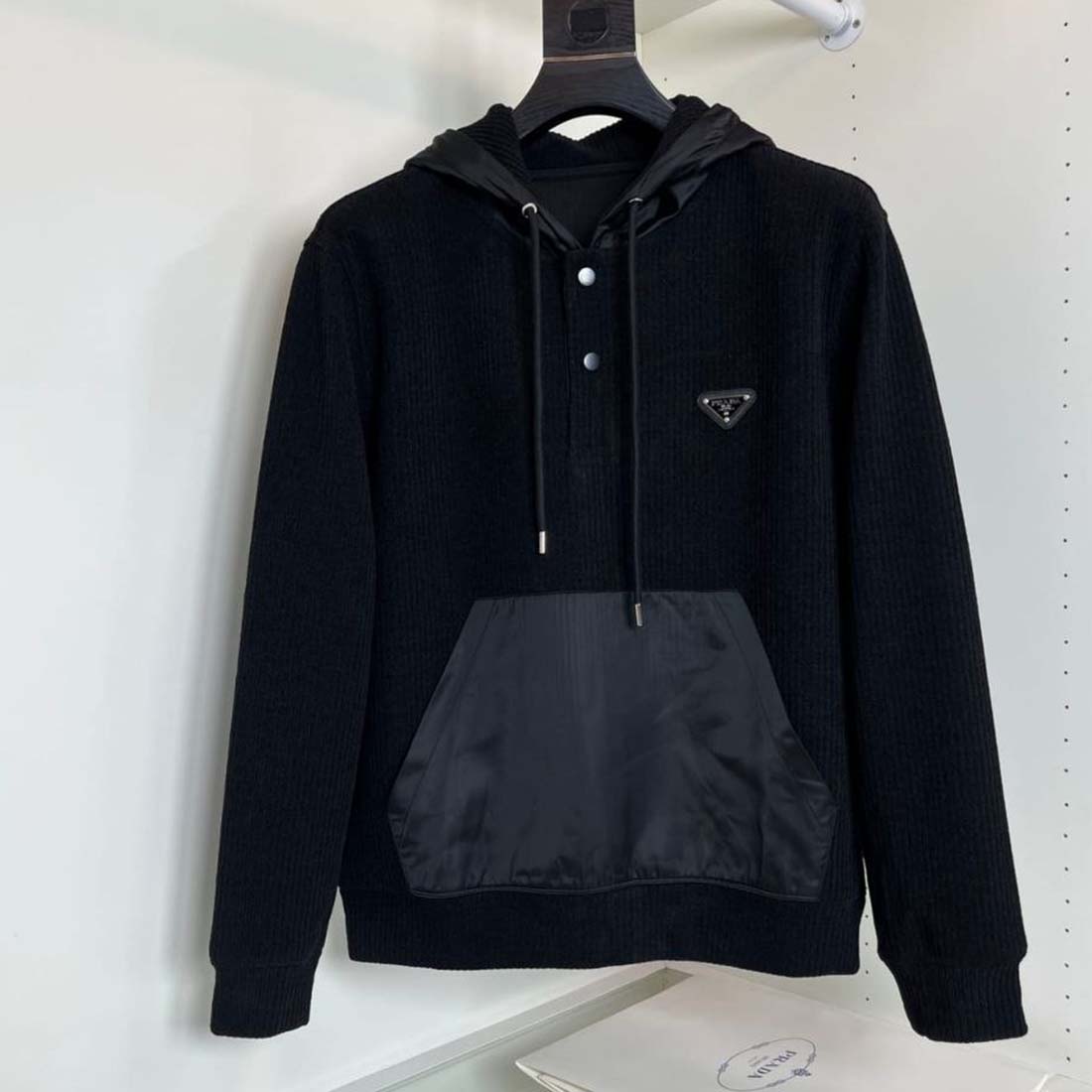 Prada Technical Ribbed Hoodie