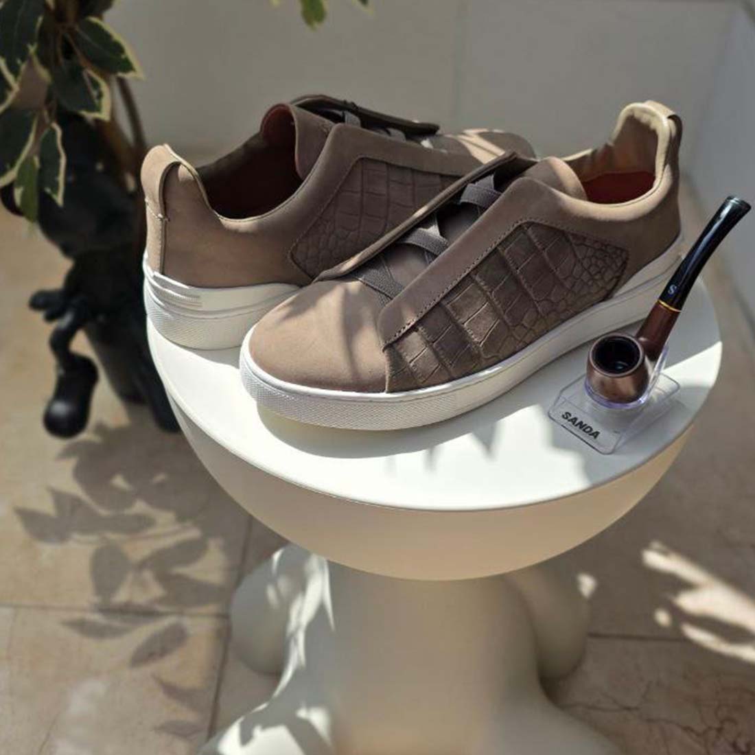 Zegna Crocodile-Pattern Triple Stitch™ Sneakers