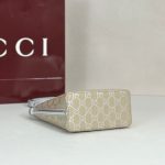 Gucci GG Emblem Small Bucket Bag — silver GG fabric - Image 4