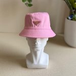 Prada Corduroy Bucket Hat – Triangle Logo - Image 2