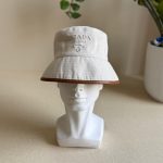 Prada Corduroy Bucket Hat – Triangle Logo - Image 4