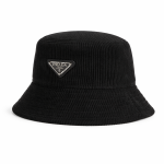 Prada Corduroy Bucket Hat – Triangle Logo