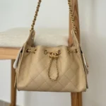 Chanel 25 Mini Hobo Bag 22cm VIP Beige