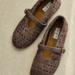 Alaïa Paris; Alaïa Cutout Suede Mary Jane Shoes Brown 2
