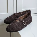 Alaïa Paris; Alaïa Cutout Suede Mary Jane Shoes Burnt Brown
