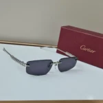 Cartier CT0544S Sunglasses Silver Navy Blue