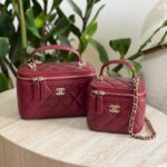 Chanel-Makeup-Bag-with-handle-darkred