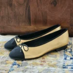 Chanel Ribbed Ballerina Flat Beige