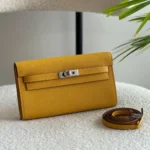 Hermes-Kelly-To-Go-Wallet-Mustard-Yellow(silver)